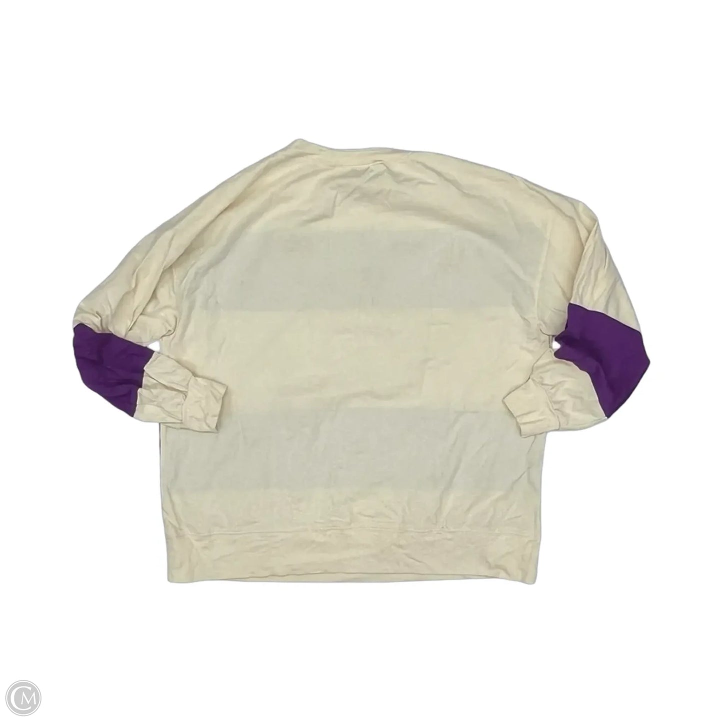 Top Short Sleeve By Fantastic Fawn In Cream & Purple, Size: S