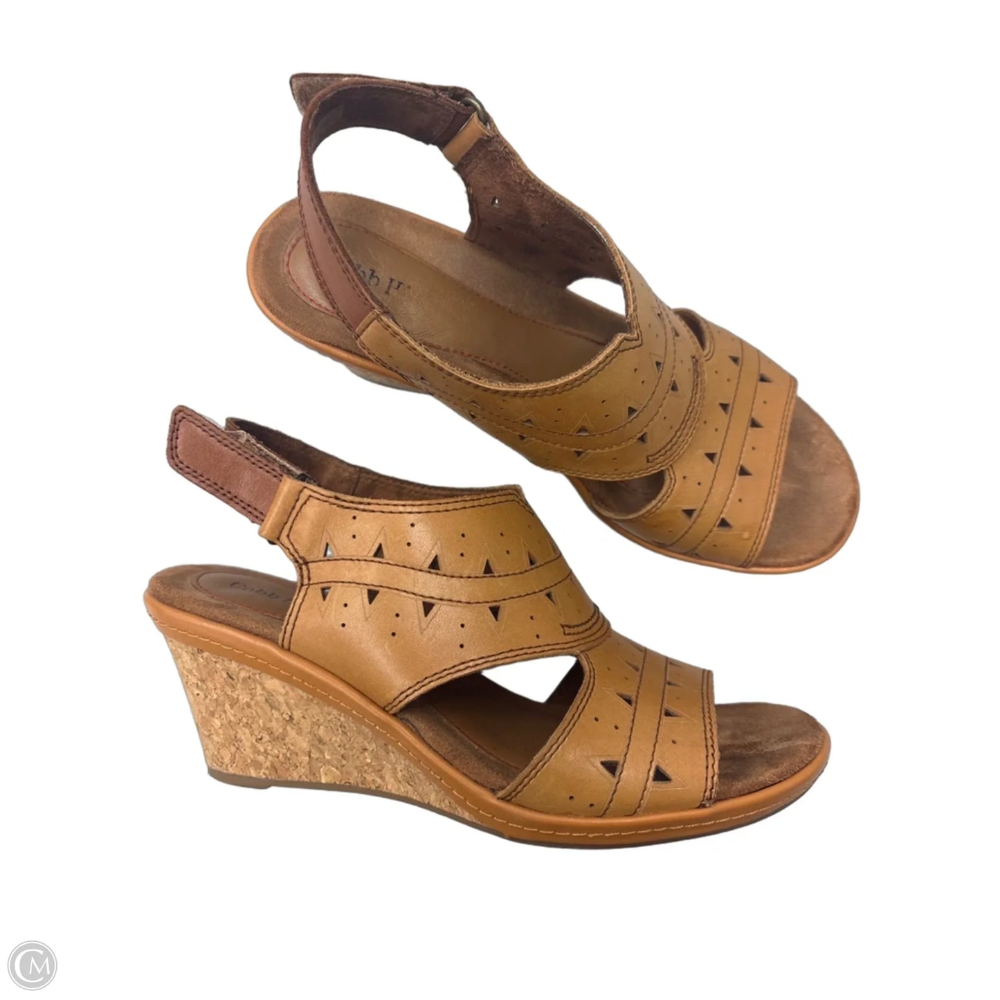 Sandals Heels Wedge By Cobb Hill In Brown, Size: 7
