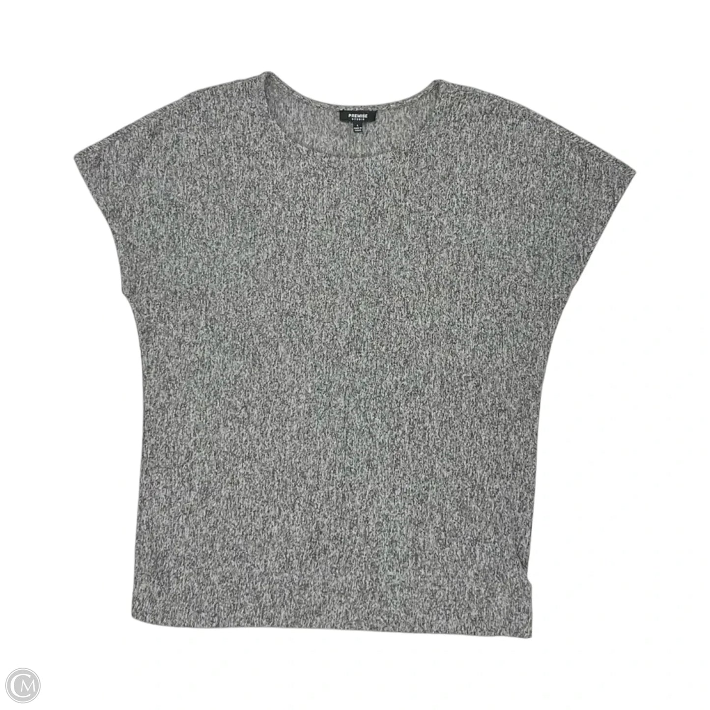 Top Short Sleeve By Premise In Grey, Size: L
