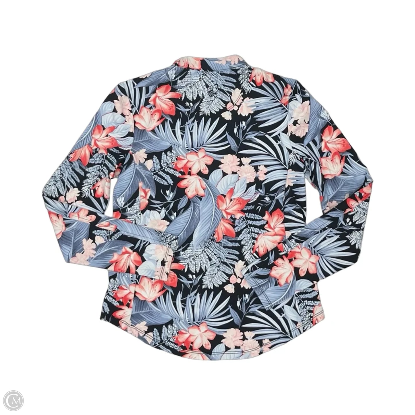 Blouse Short Sleeve By 41 Hawthorn In Blue & Red, Size: L