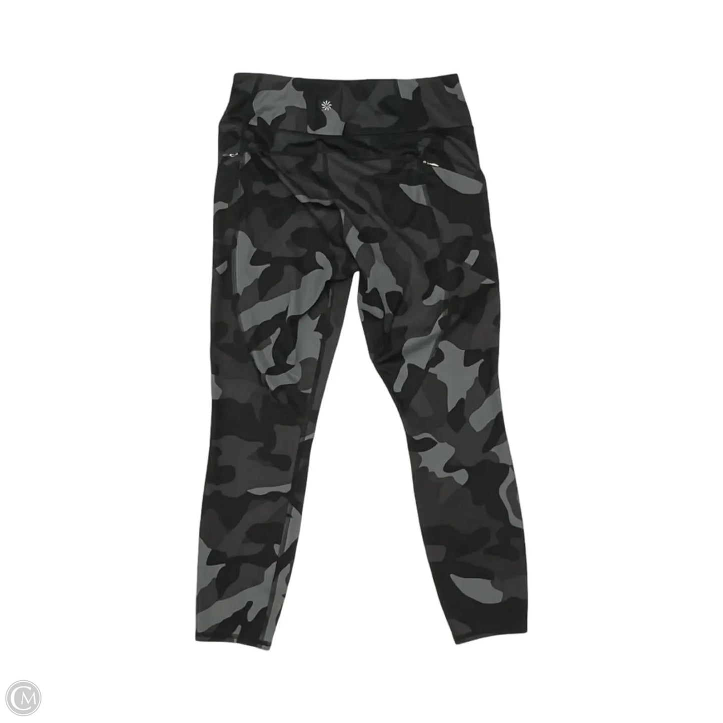 Athletic Leggings By Athleta In Black & Grey, Size: M