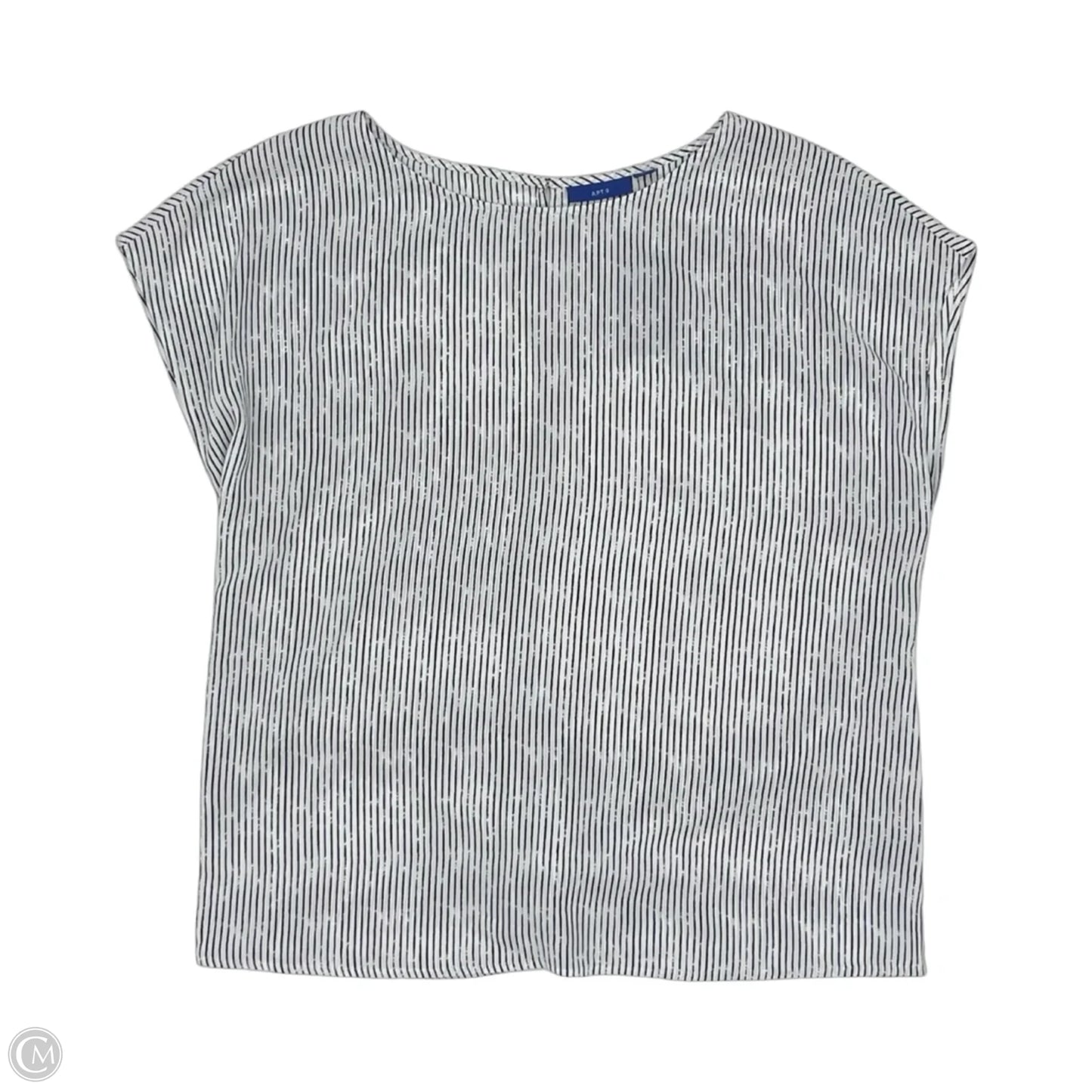 Blouse Short Sleeve By Apt 9 In Black & White, Size: Xl