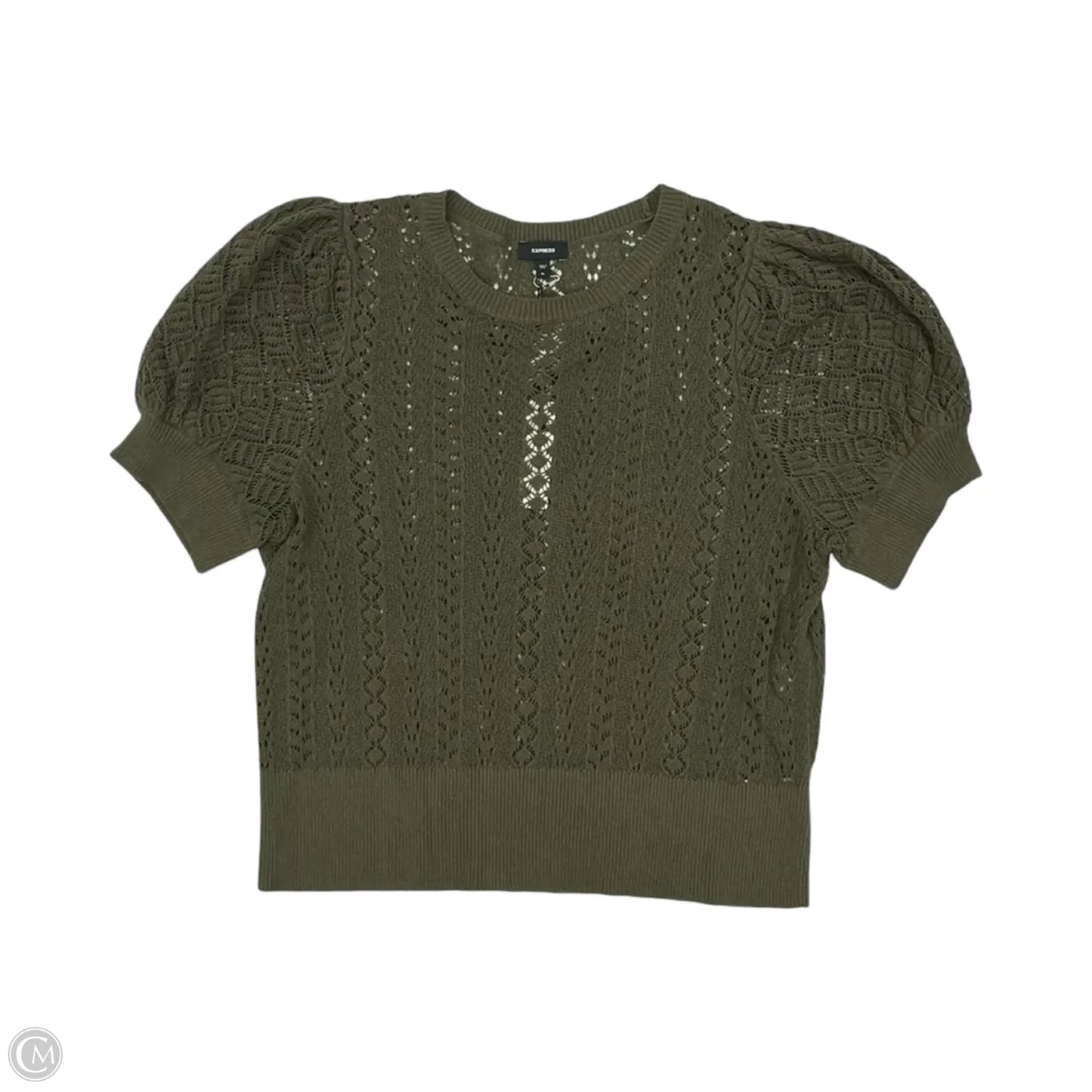 Sweater Short Sleeve By Express In Green, Size: Xl