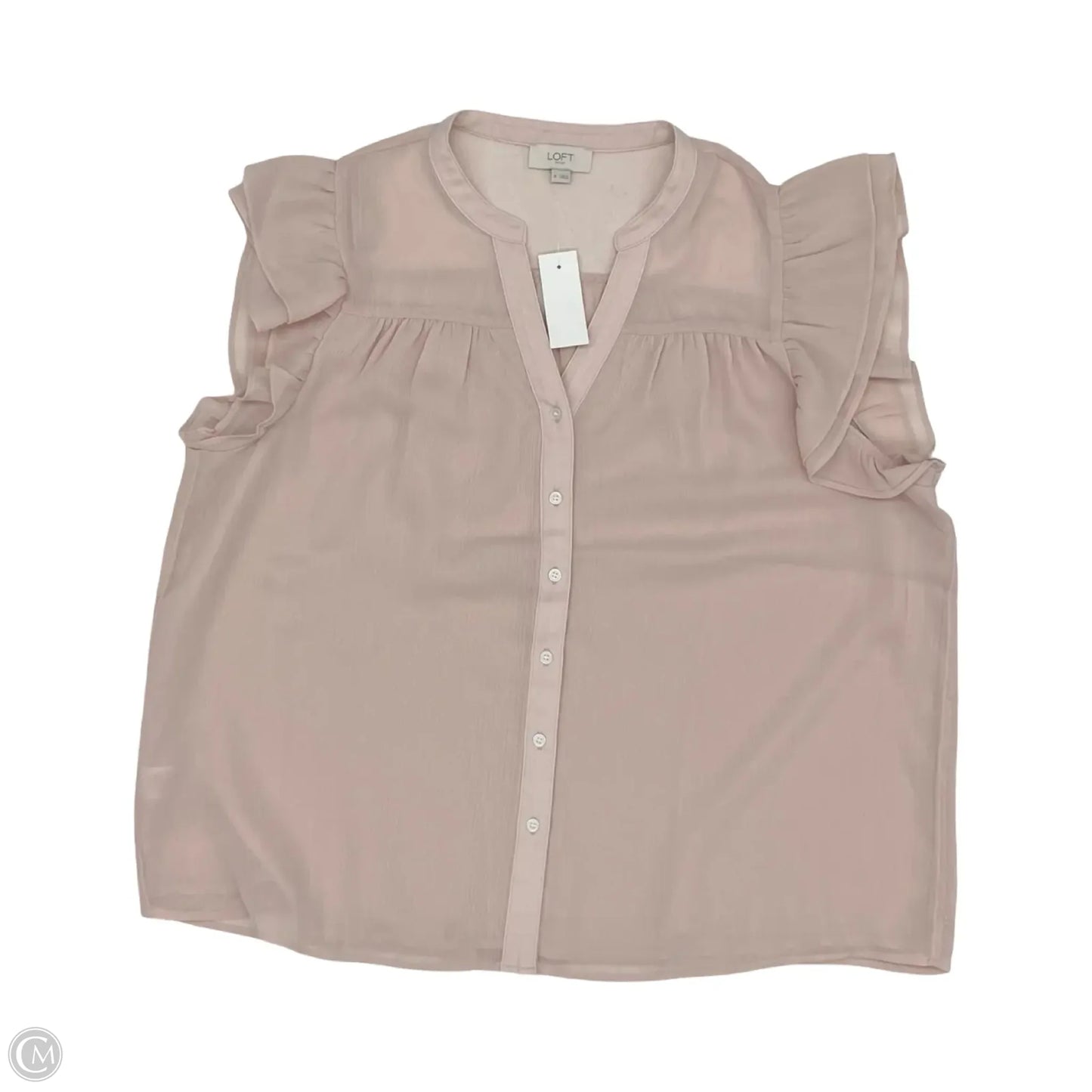 Blouse Short Sleeve By Loft In Pink, Size: Xl