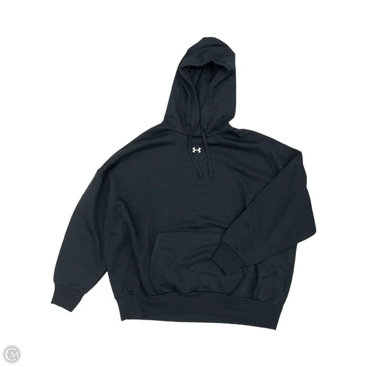 Athletic Sweatshirt Hoodie By Under Armour In Black, Size: 1x