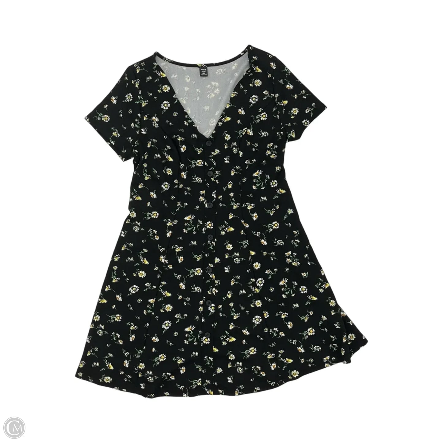Dress Casual Short By Shein In Black & Yellow, Size: Xl
