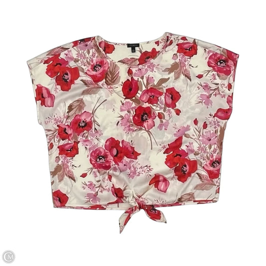 Blouse Short Sleeve By Talbots In Pink & Red, Size: L