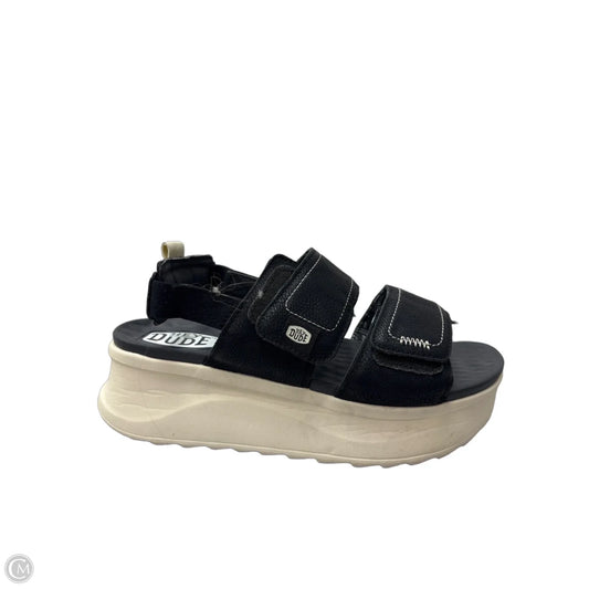Sandals Heels Platform By Hey Dude In Black, Size: 8