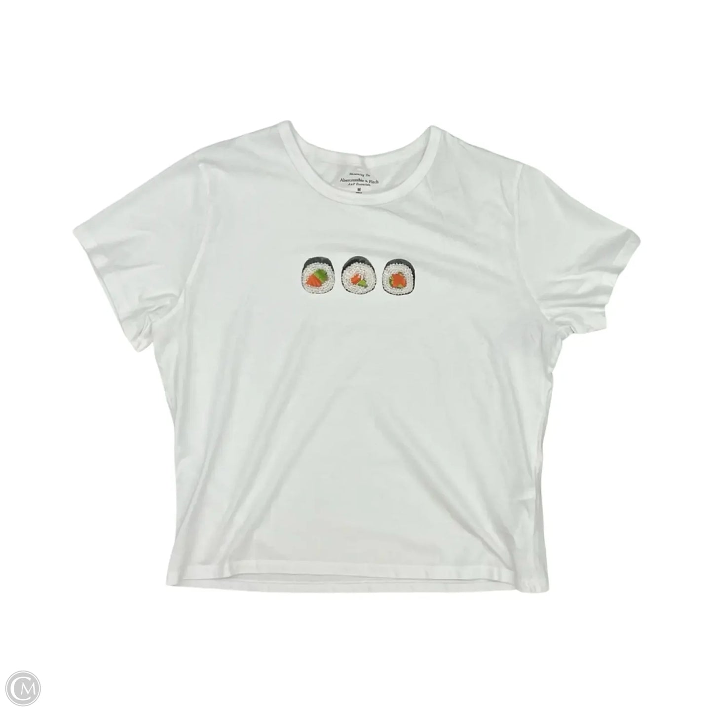 Top Short Sleeve By Abercrombie And Fitch In Cream, Size: M
