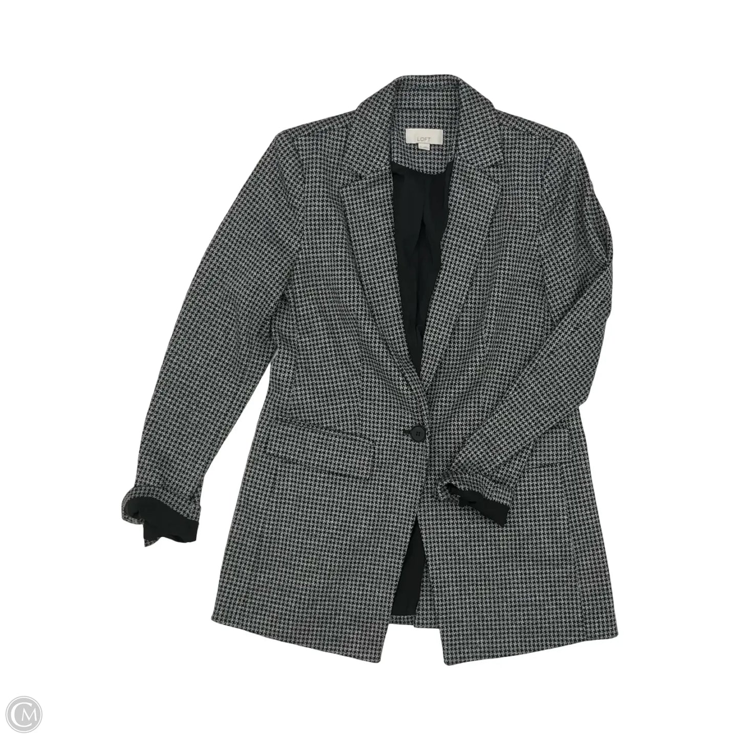 Blazer By Loft In Black & Grey, Size: 0