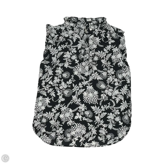 Blouse Short Sleeve By Loft In Black & White, Size: Xs