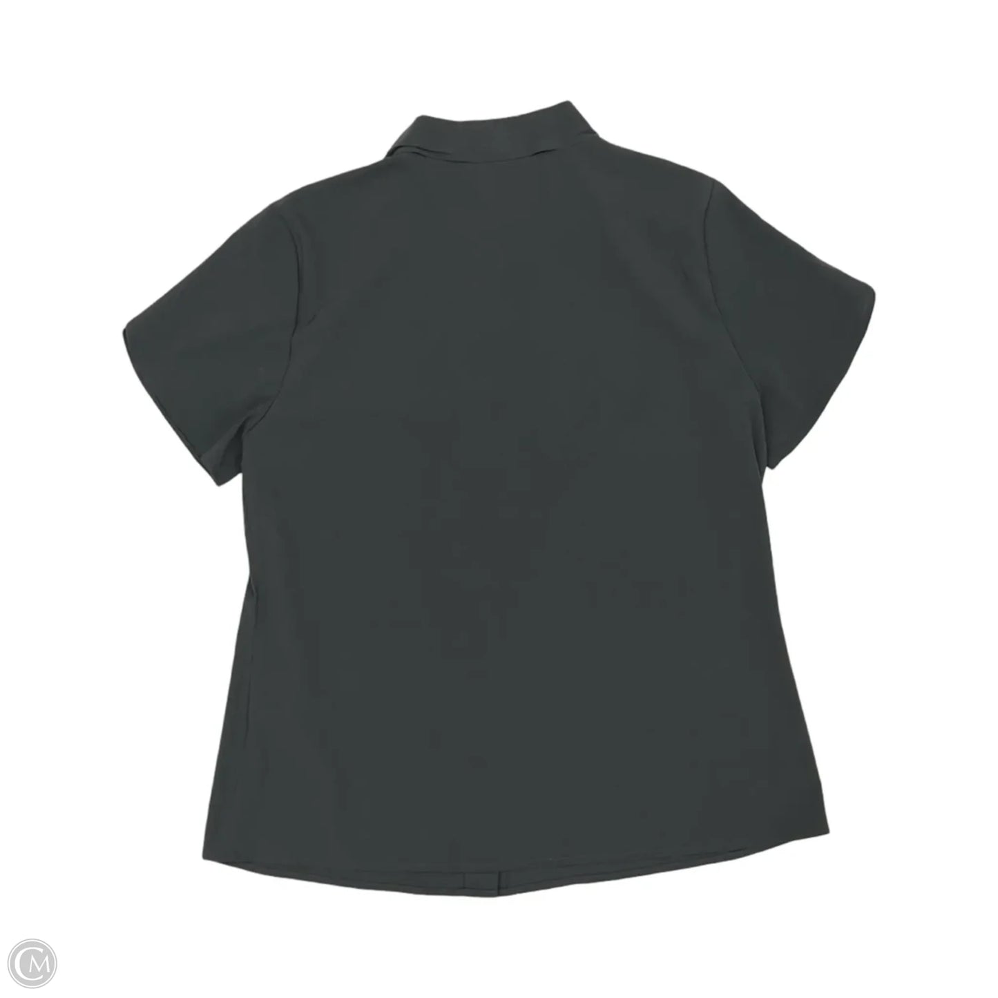 Blouse Short Sleeve By Calvin Klein In Grey, Size: M