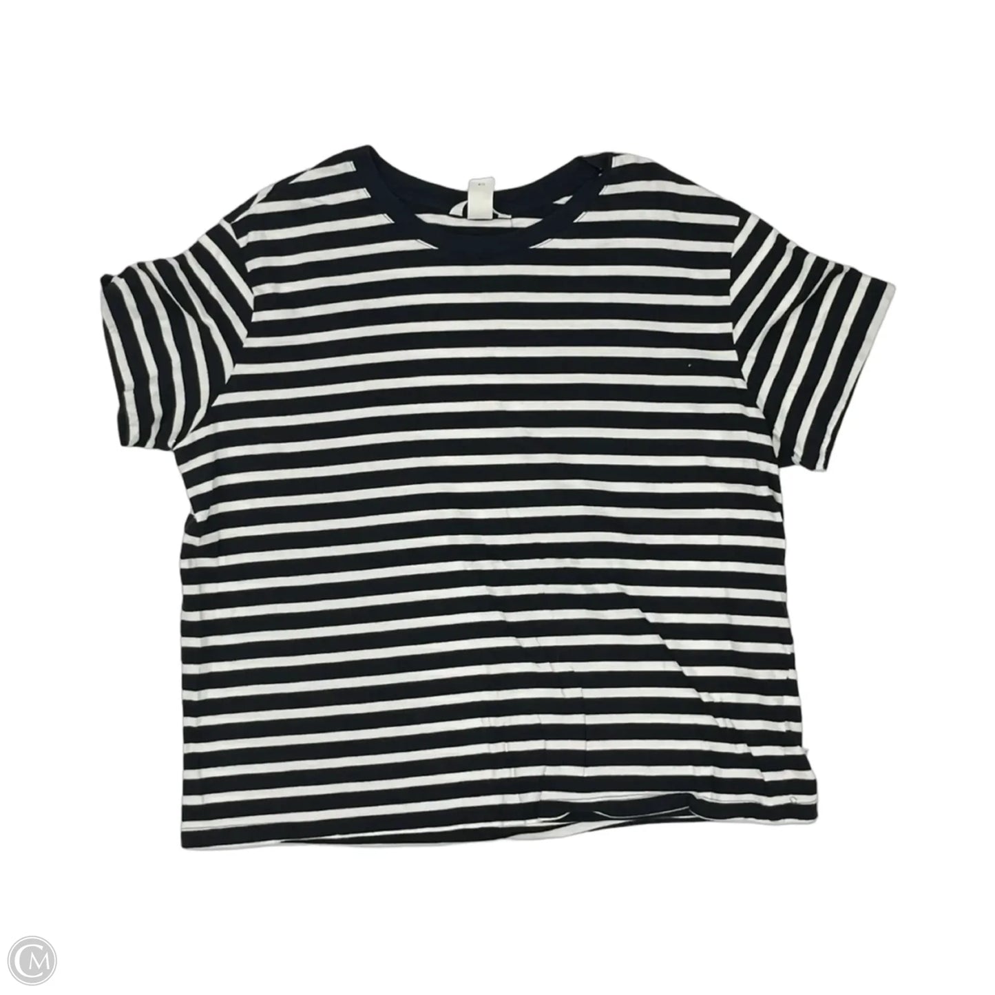 Top Short Sleeve By H&m In Blue & White, Size: Xl
