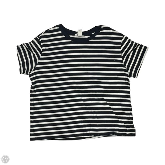 Top Short Sleeve By H&m In Blue & White, Size: Xl