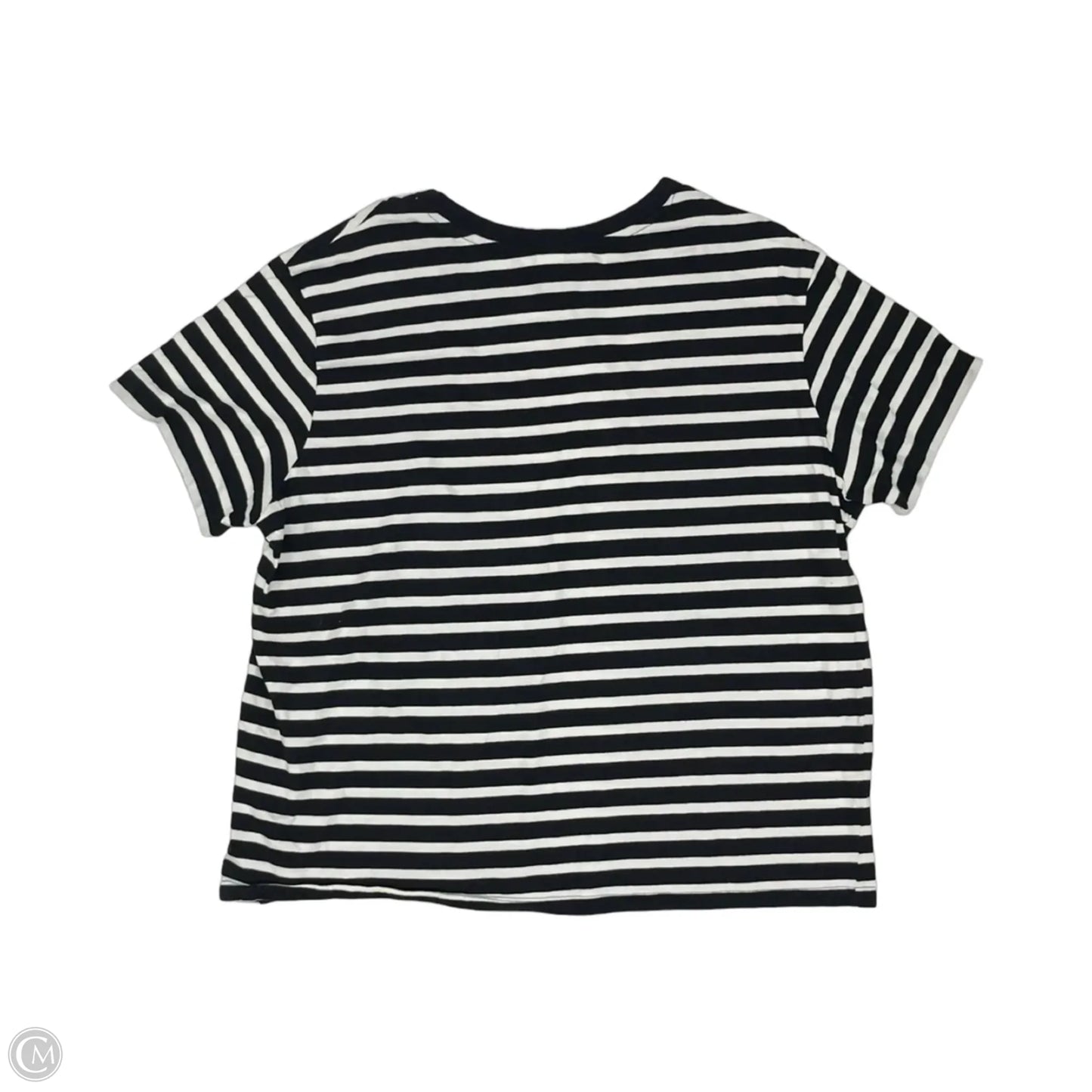 Top Short Sleeve By H&m In Blue & White, Size: Xl