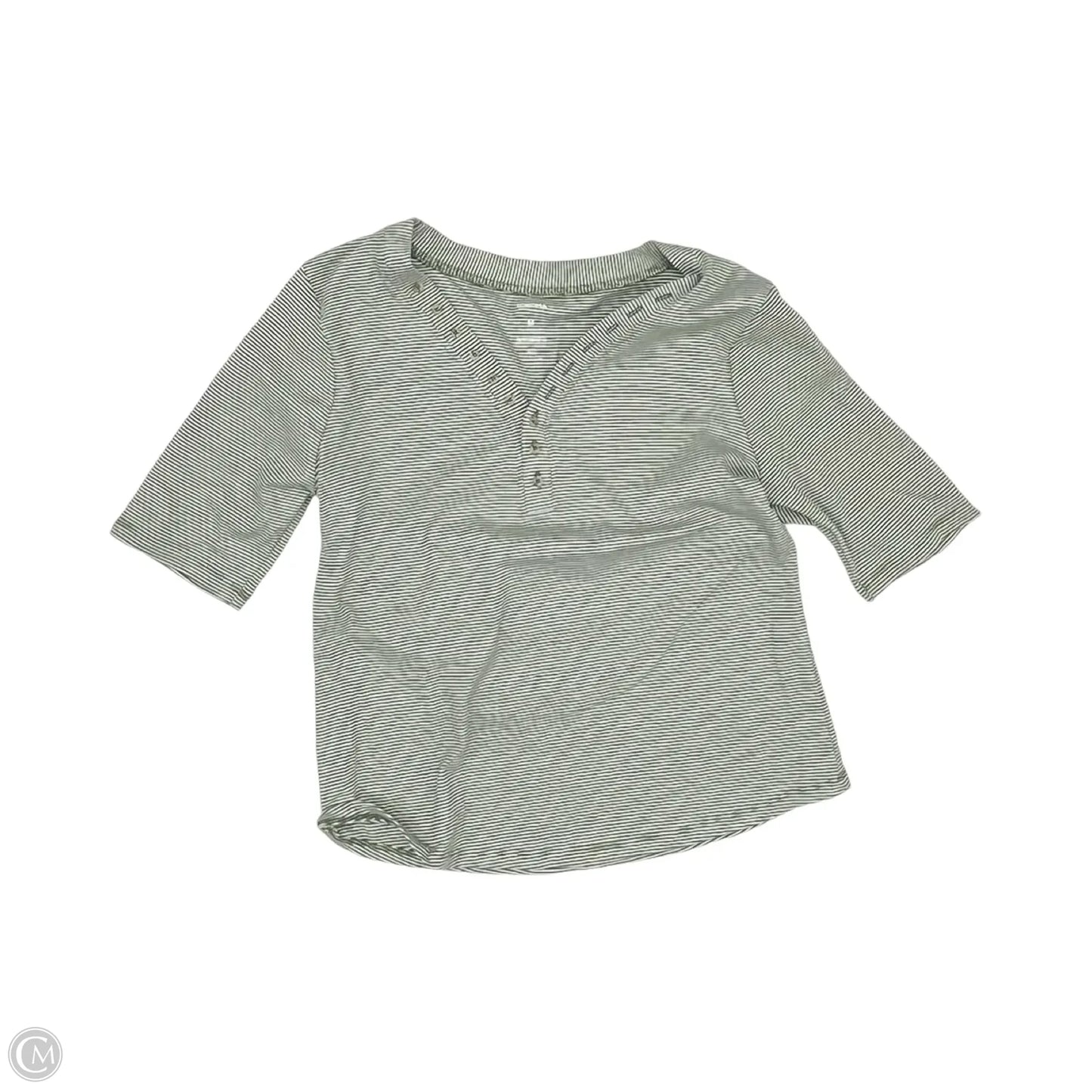 Top Short Sleeve By Sonoma In Green & White, Size: M