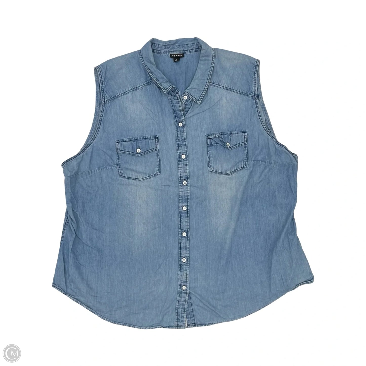 Blouse Sleeveless By Torrid In Blue, Size: 4x