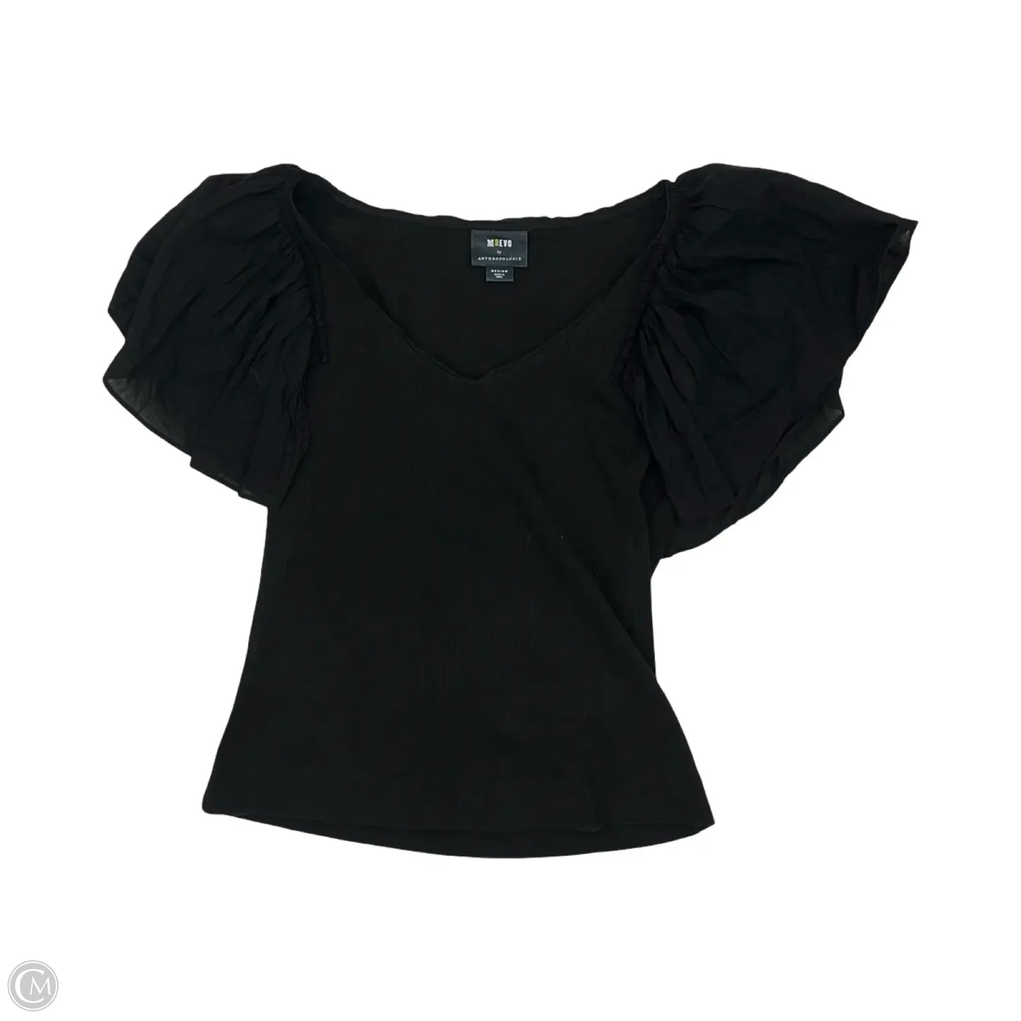 Blouse Short Sleeve By Maeve In Black, Size: M