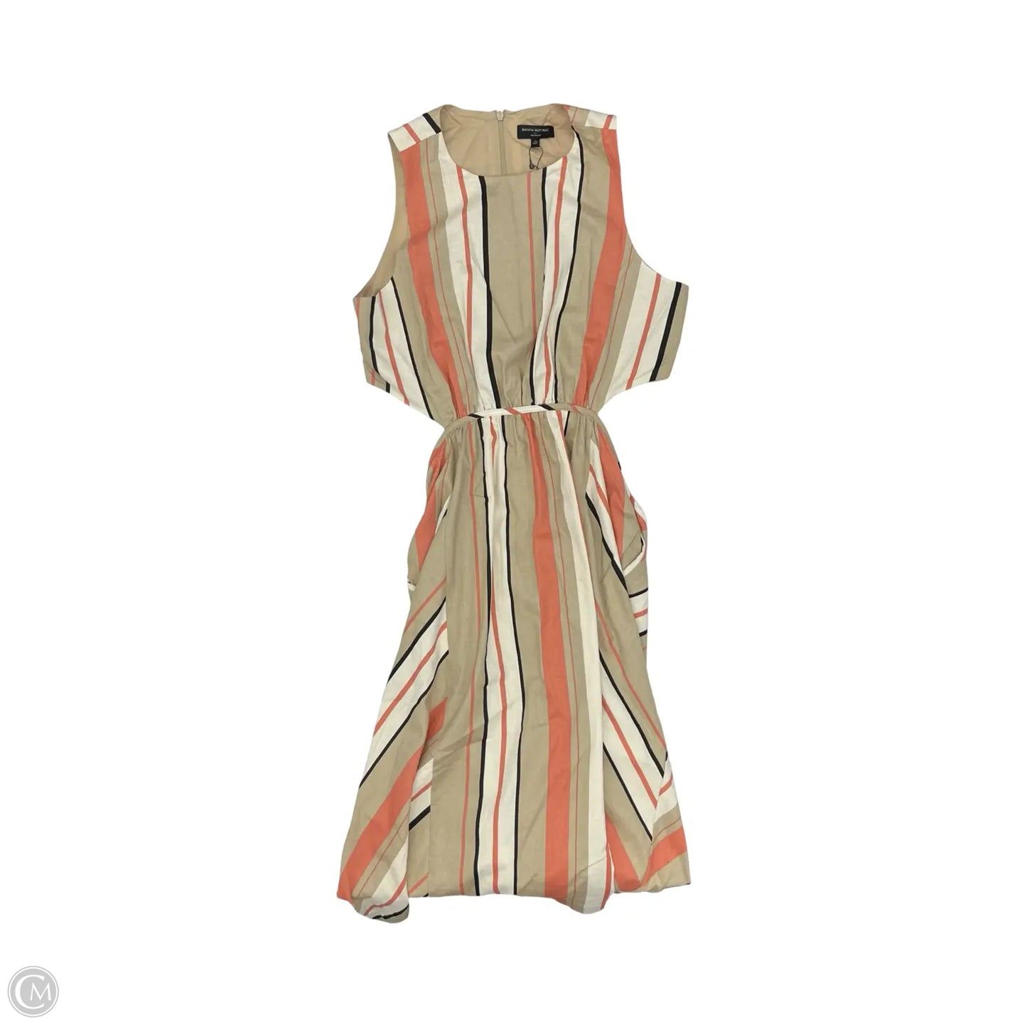 Dress Party Long By Banana Republic In Cream & Tan, Size: 18