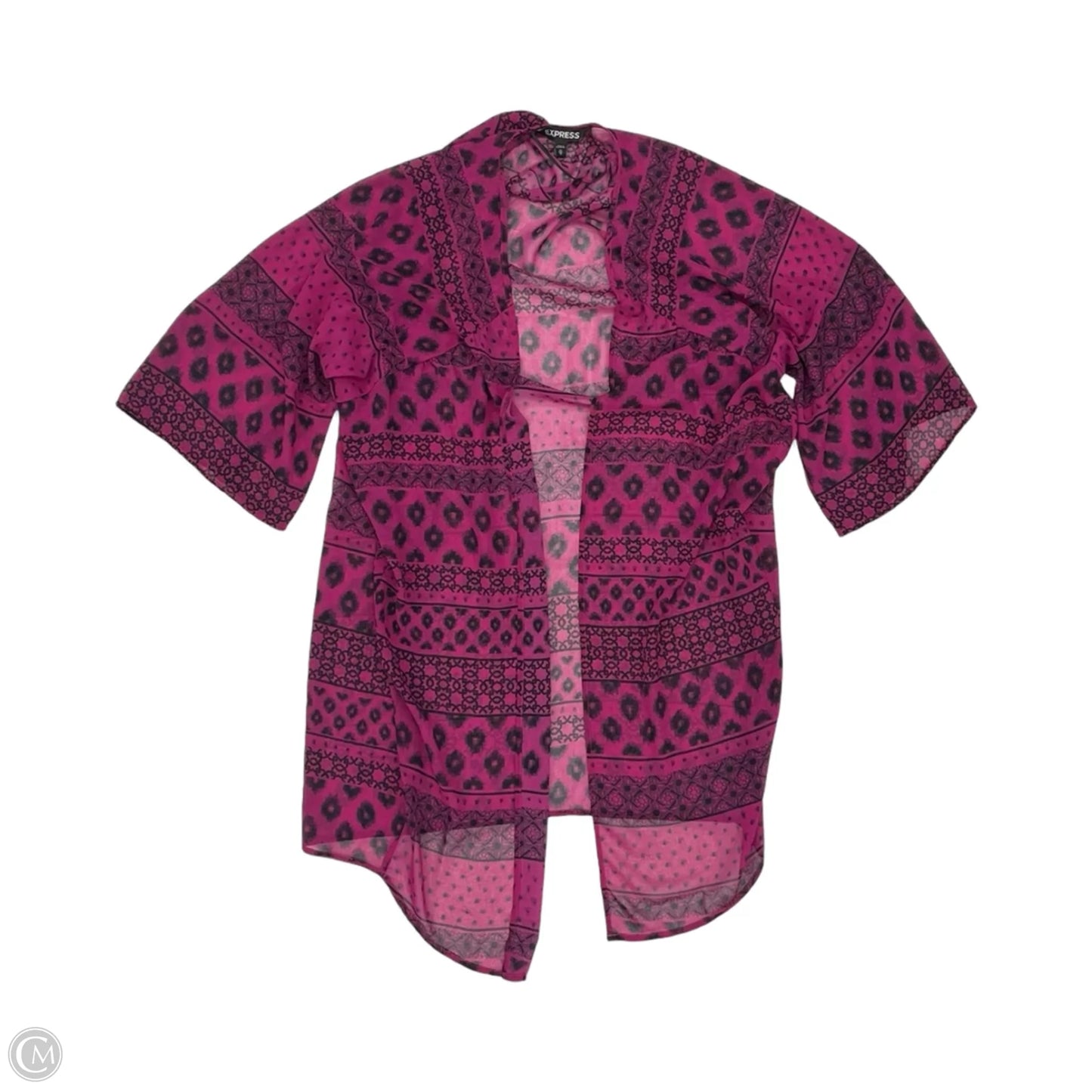 Kimono By Express In Black & Pink, Size: Xs