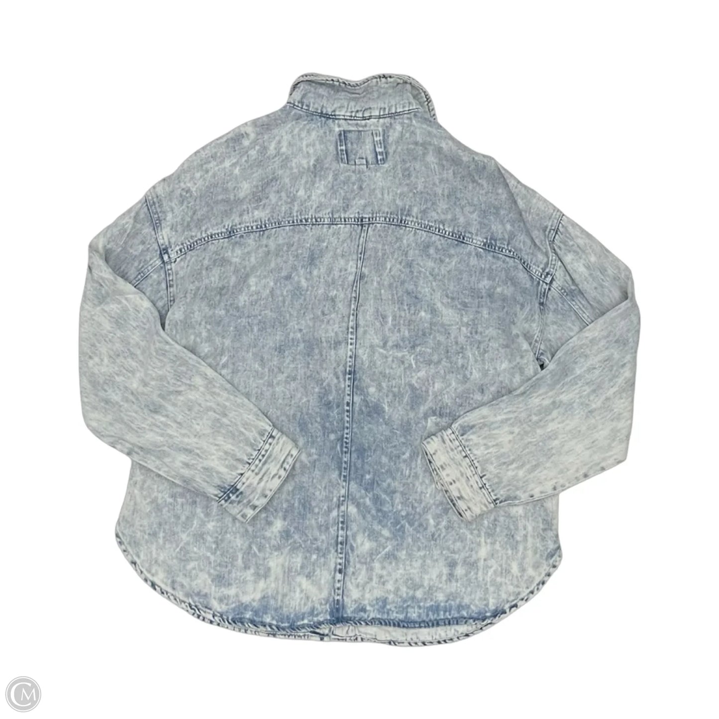 Blouse Long Sleeve By Thread And Supply In Blue Denim, Size: L