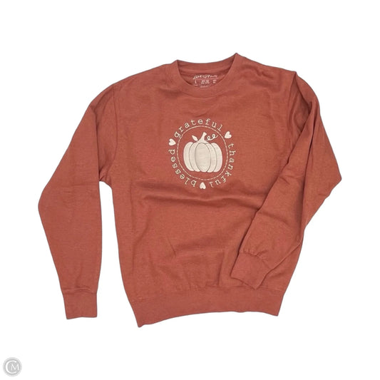 Sweatshirt Crewneck By Clothes Mentor In Orange, Size: L