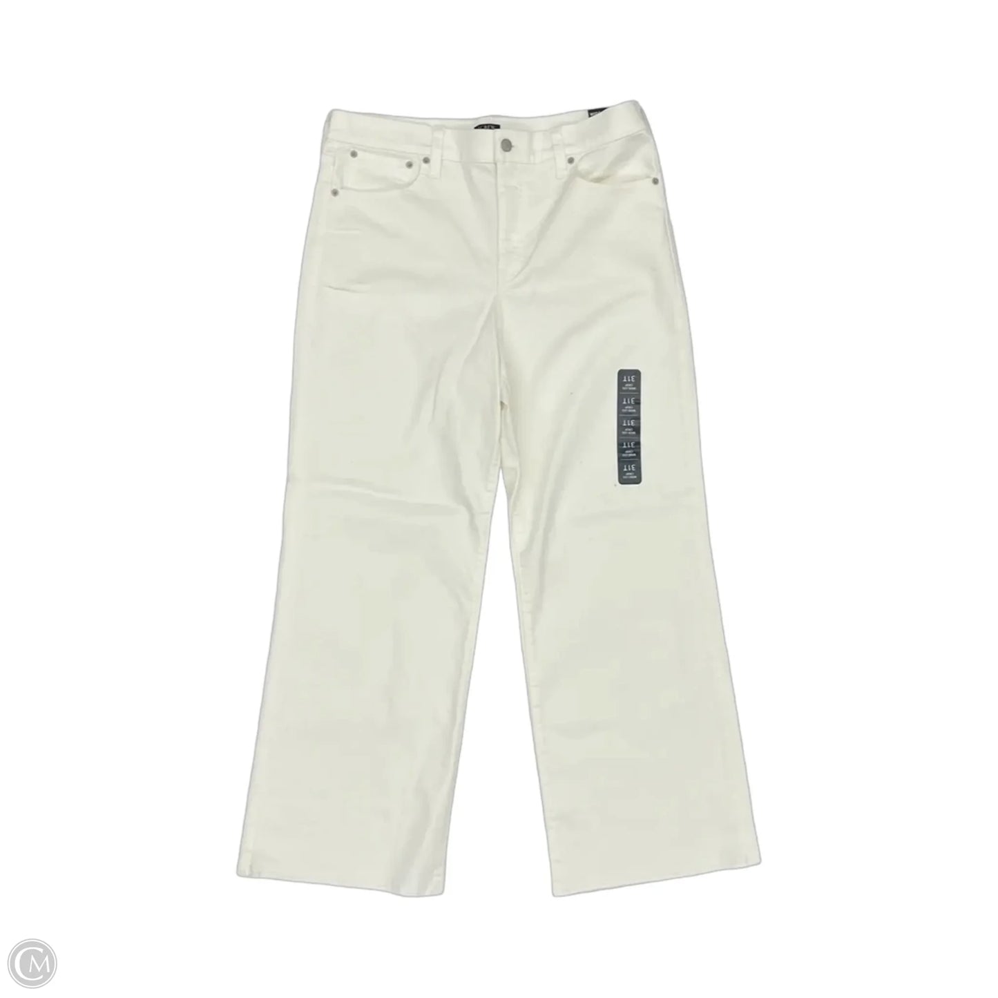 Jeans Wide Leg By J. Crew In White, Size: 12tall