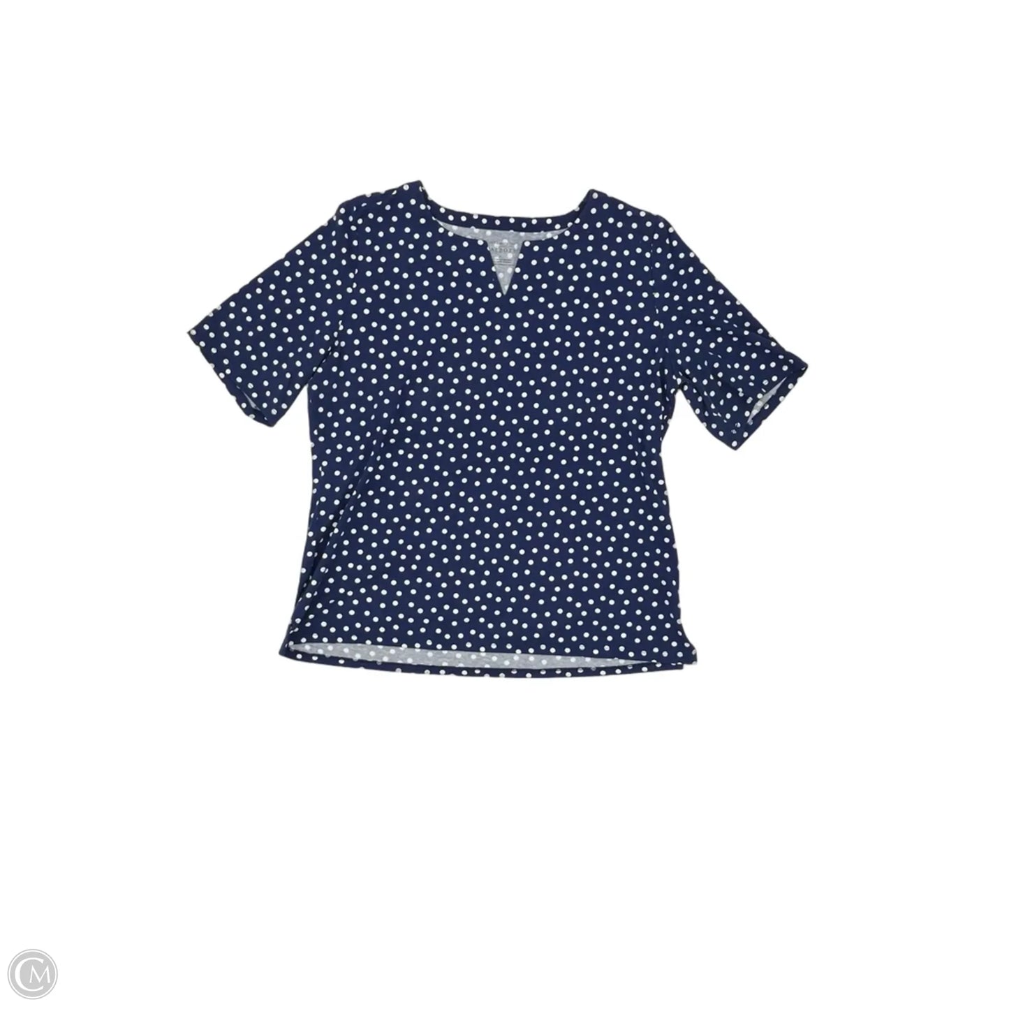 Top Short Sleeve By Talbots In Blue & White, Size: Xl