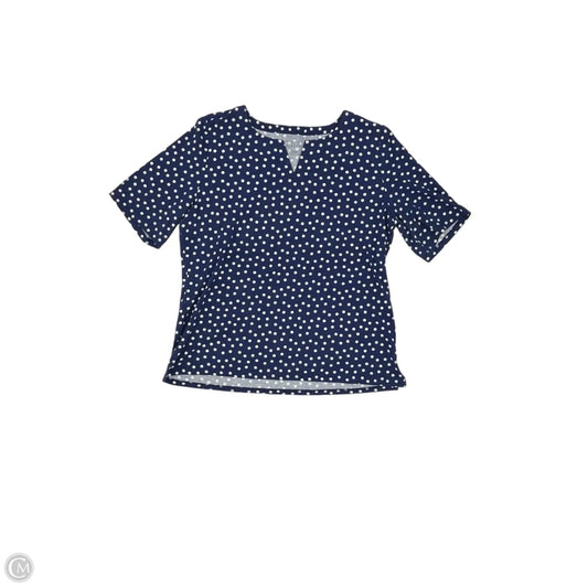 Top Short Sleeve By Talbots In Blue & White, Size: Xl