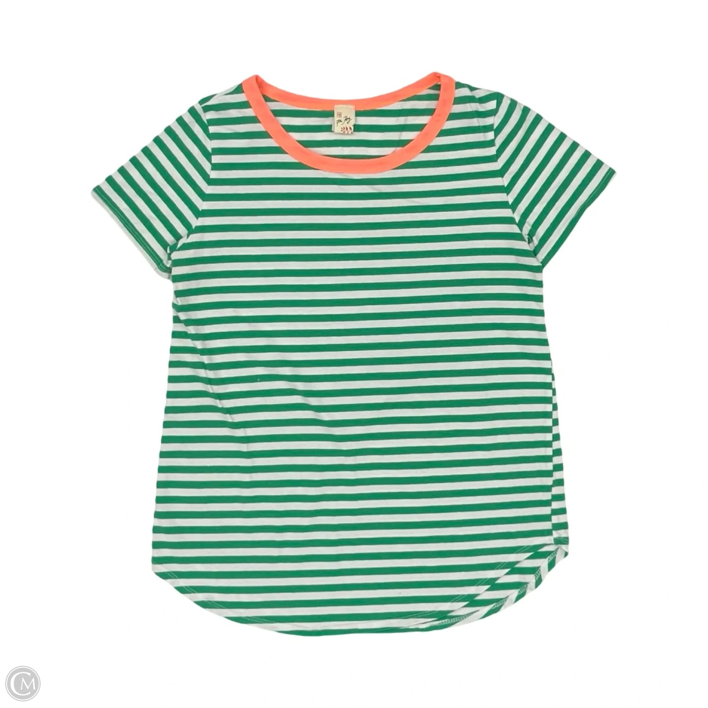Top Short Sleeve By 7th Ray In Green & White, Size: S