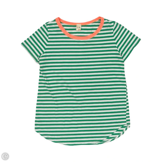 Top Short Sleeve By 7th Ray In Green & White, Size: S