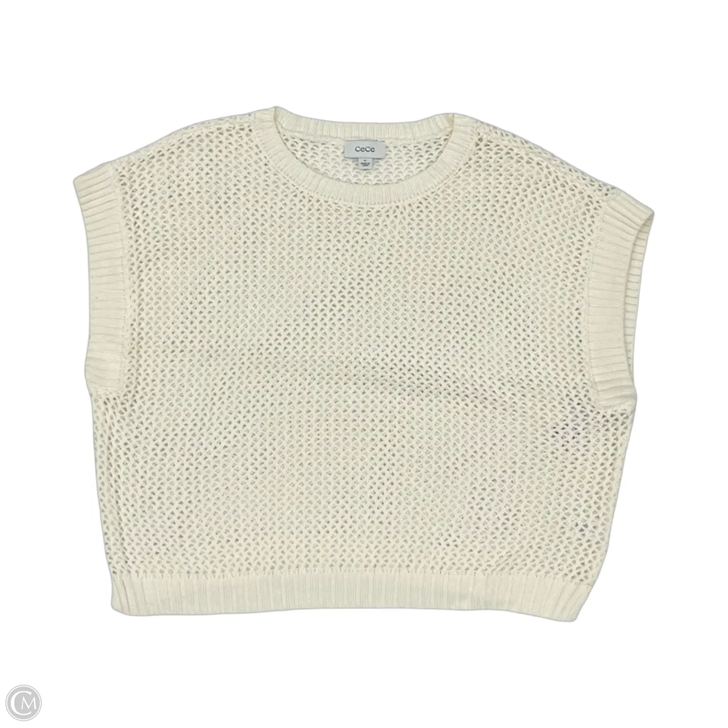 Sweater Short Sleeve By Cece In White, Size: Xl