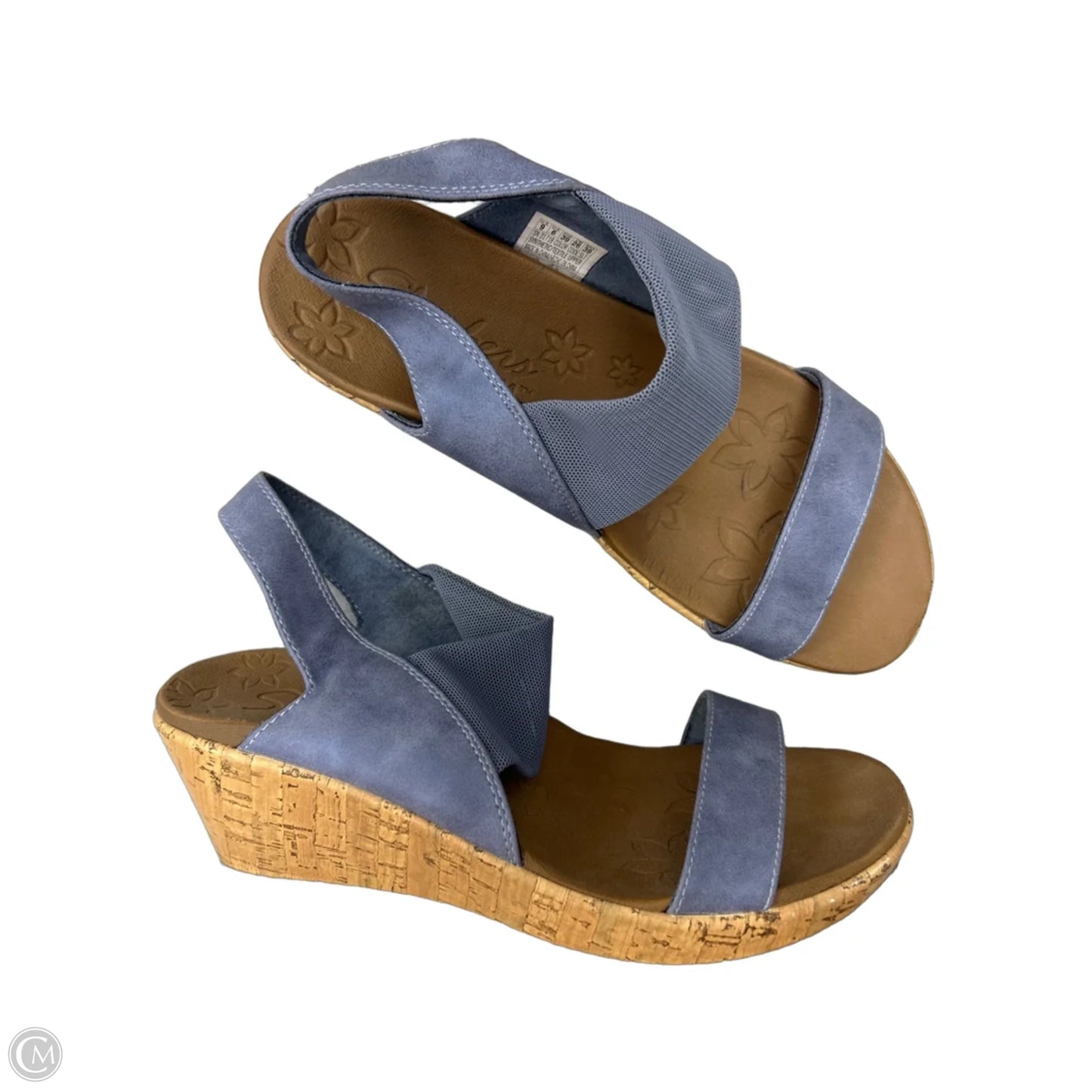 Sandals Heels Wedge By Skechers In Blue, Size: 9