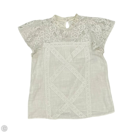 Blouse Short Sleeve By Entro In Cream, Size: S