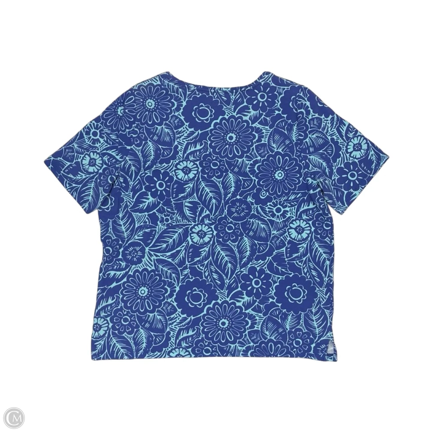 Top Short Sleeve By Talbots In Blue, Size: 1x
