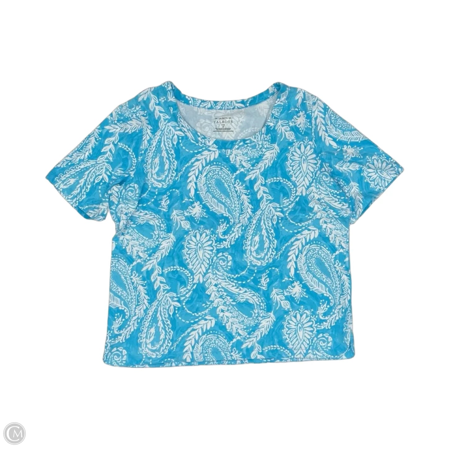 Top Short Sleeve By Talbots In Blue, Size: 1x