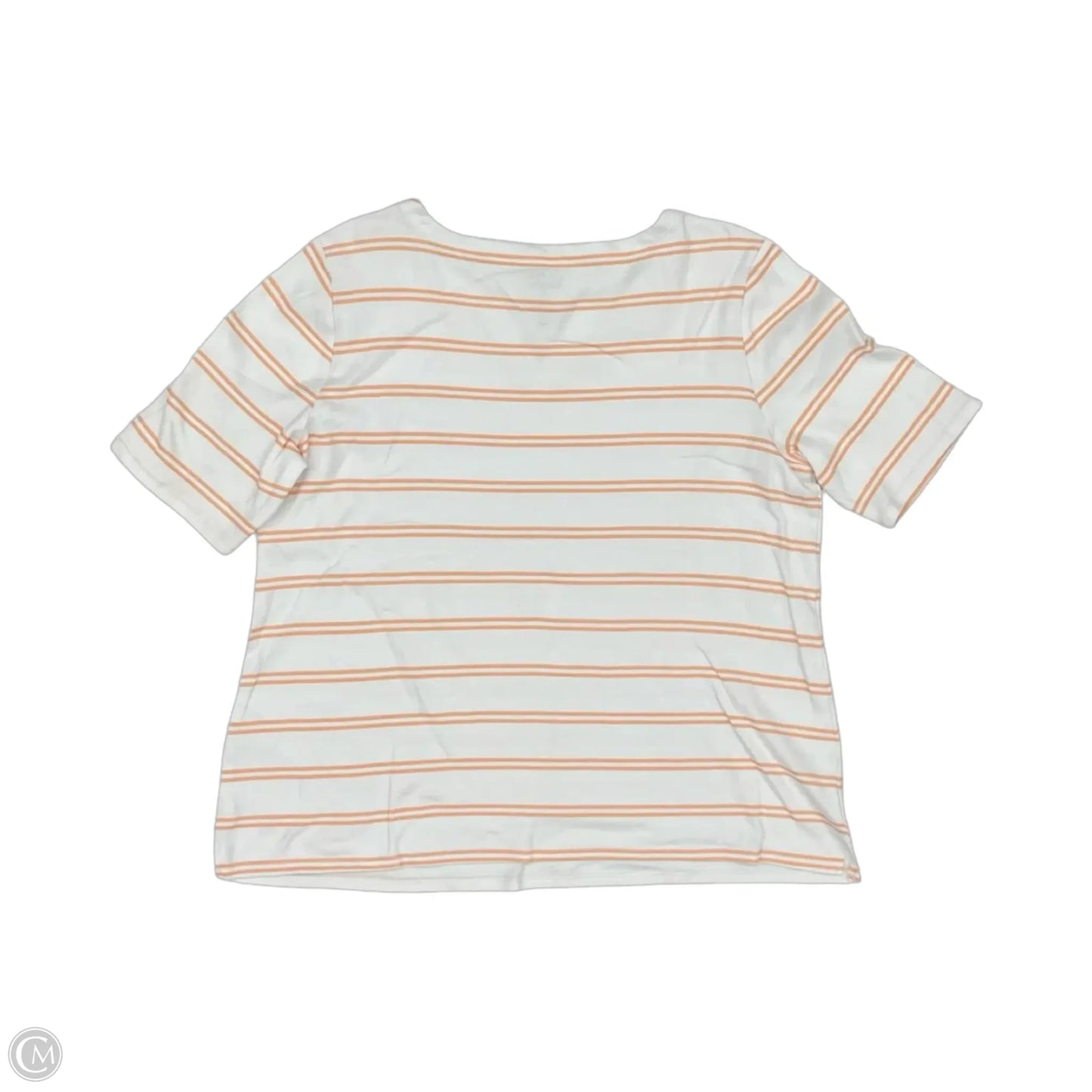 Top Short Sleeve By Croft And Barrow In Pink & White, Size: Xl