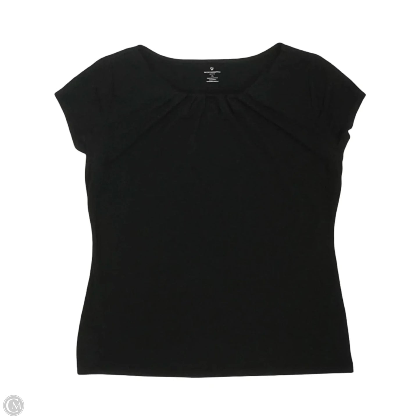 Blouse Short Sleeve By Worthington In Black, Size: Lp