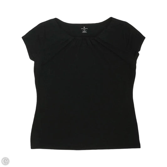 Blouse Short Sleeve By Worthington In Black, Size: Lp