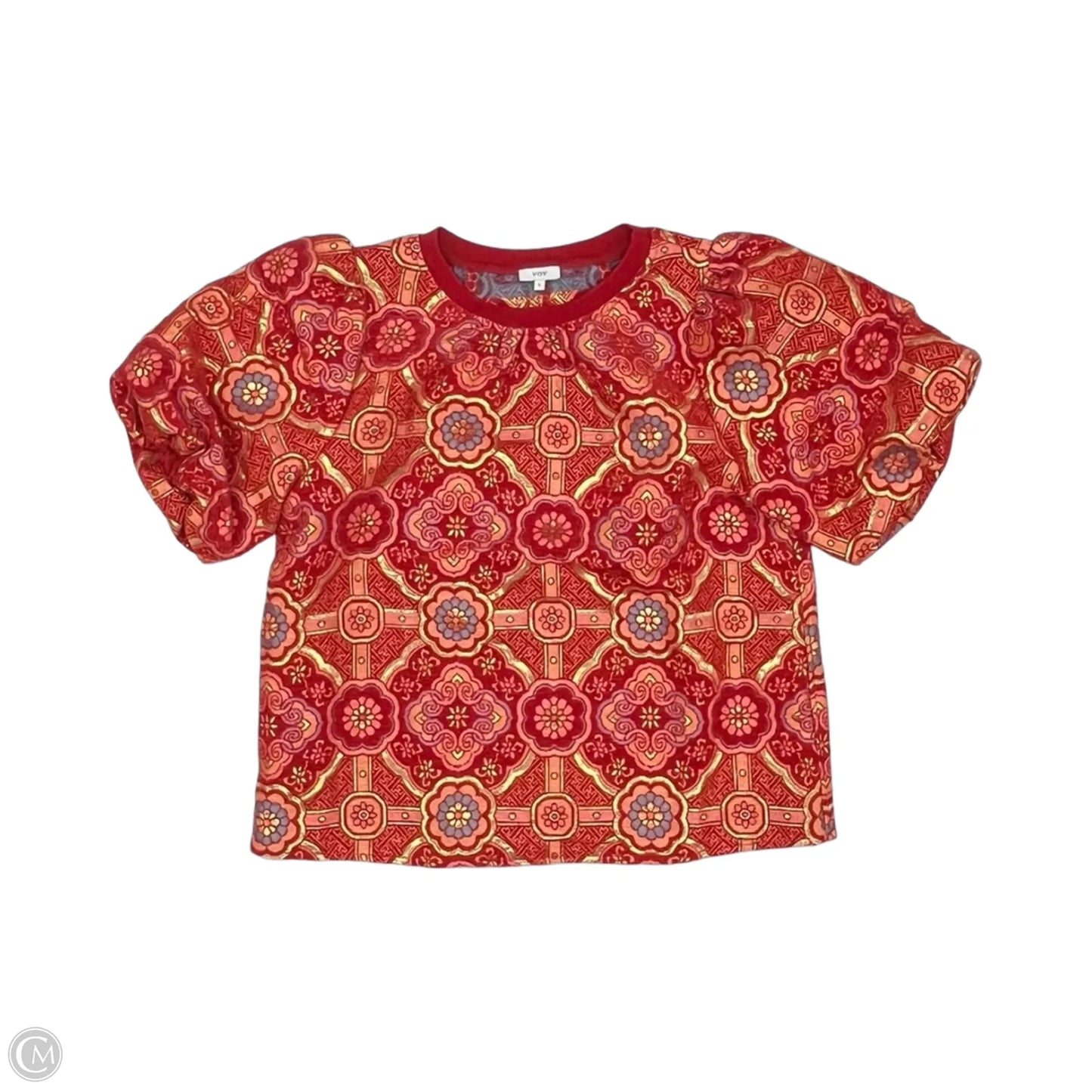 Top Short Sleeve By Voy In Red, Size: L