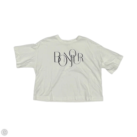 Top Short Sleeve By Loft In White, Size: L