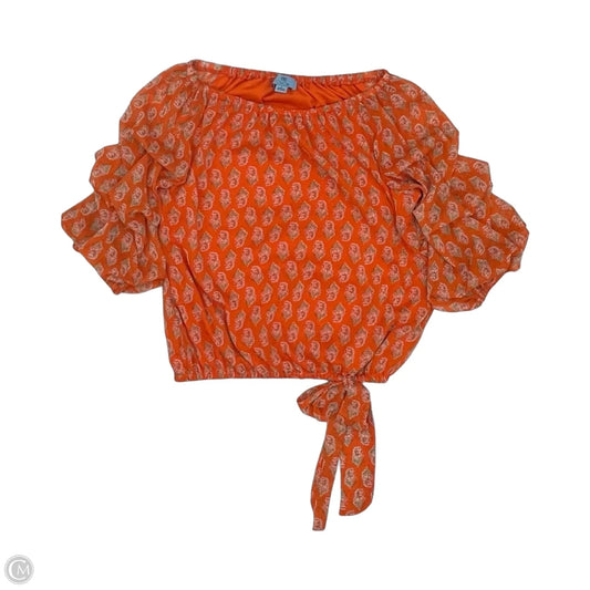 Blouse Short Sleeve By Cece In Orange, Size: S