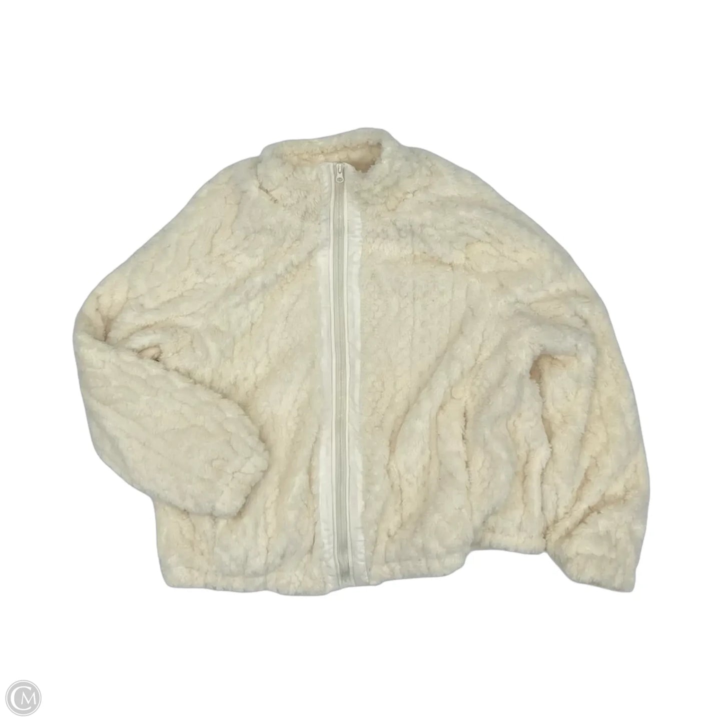 Jacket Faux Fur & Sherpa By Ultra Flirt In Cream, Size: 2x