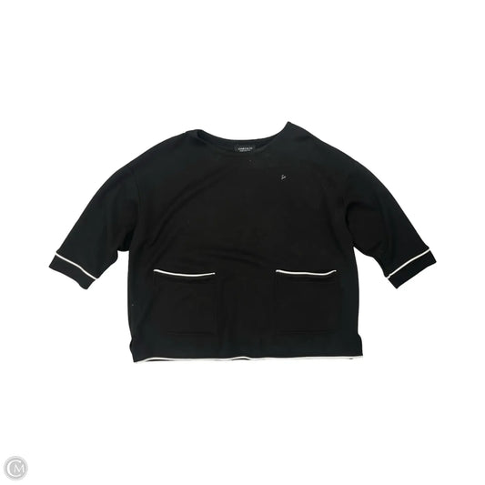 Top 3/4 Sleeve By Jones And Co In Black & White, Size: 1x