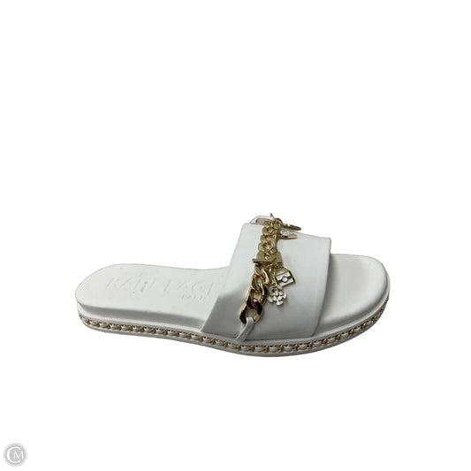 Sandals Designer By Karl Lagerfeld In White, Size: 7