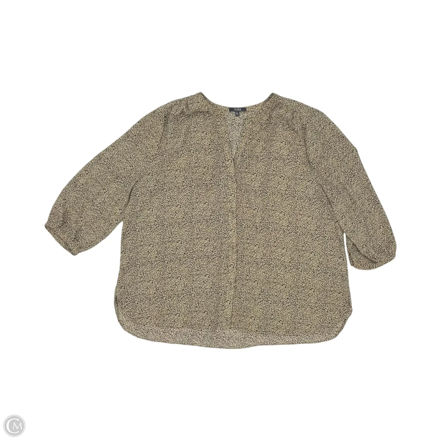 Blouse Long Sleeve By Not Your Daughters Jeans In Black & Tan, Size: Xlp