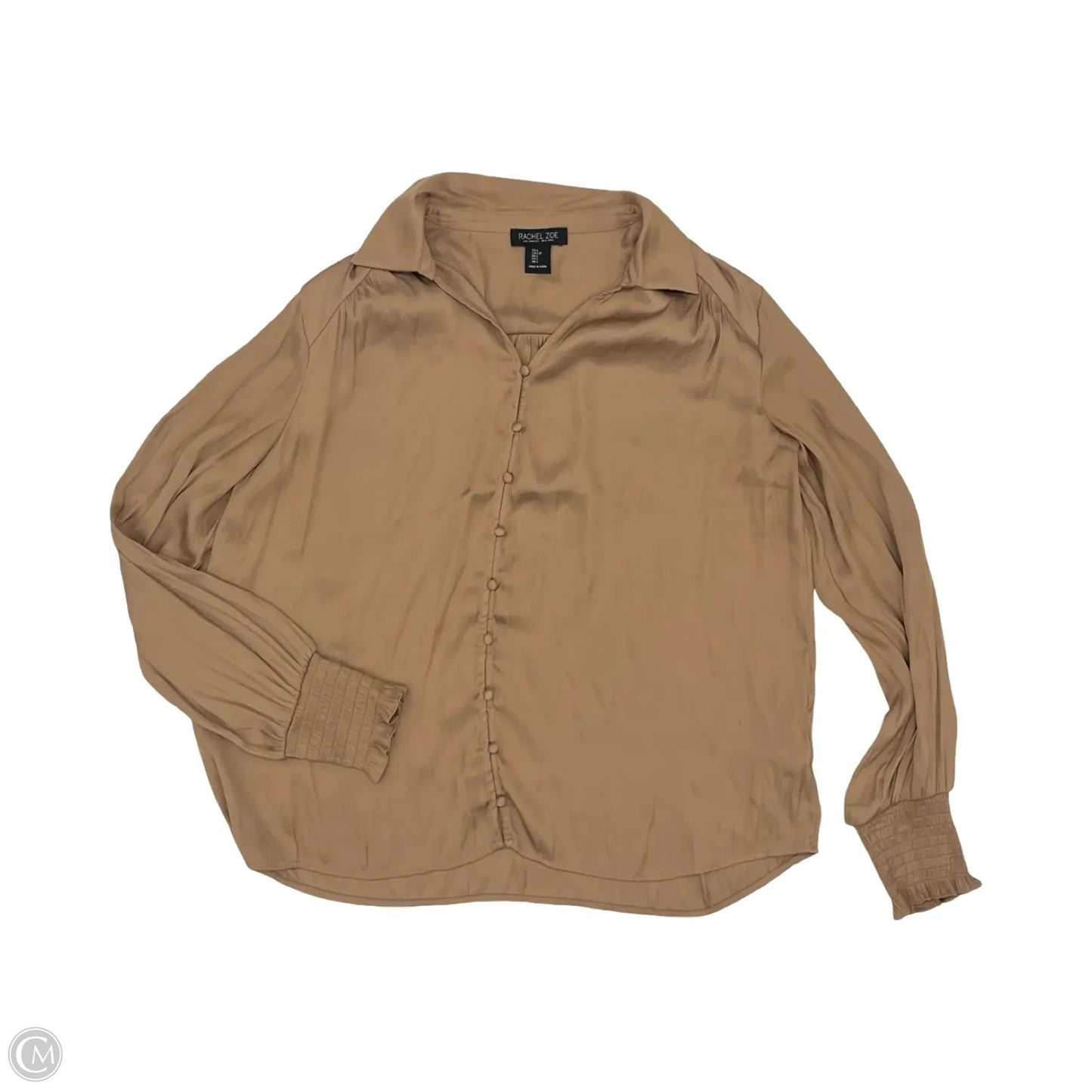Blouse Long Sleeve By Rachel Zoe In Tan, Size: L