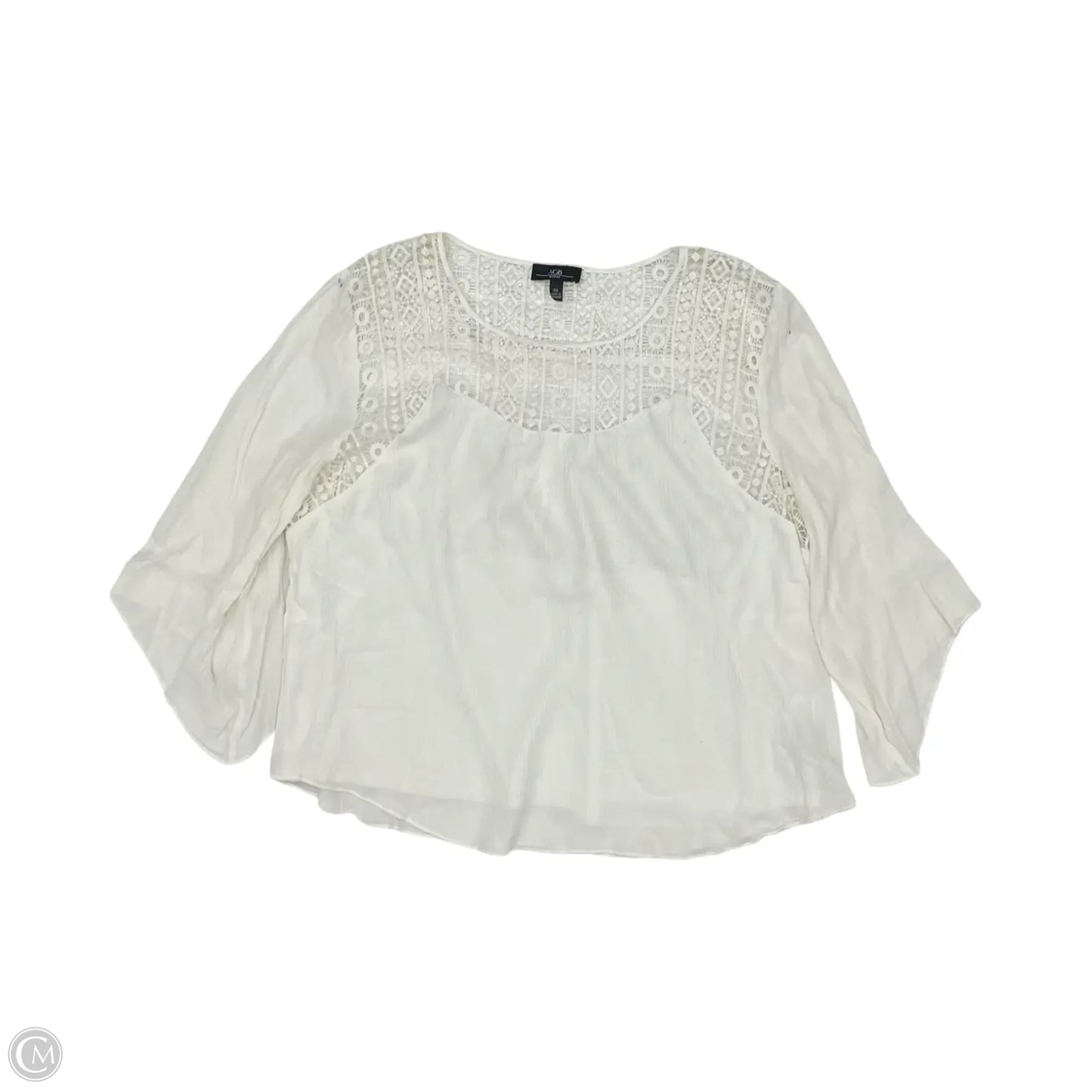 Blouse Long Sleeve By Agb In White, Size: 3x