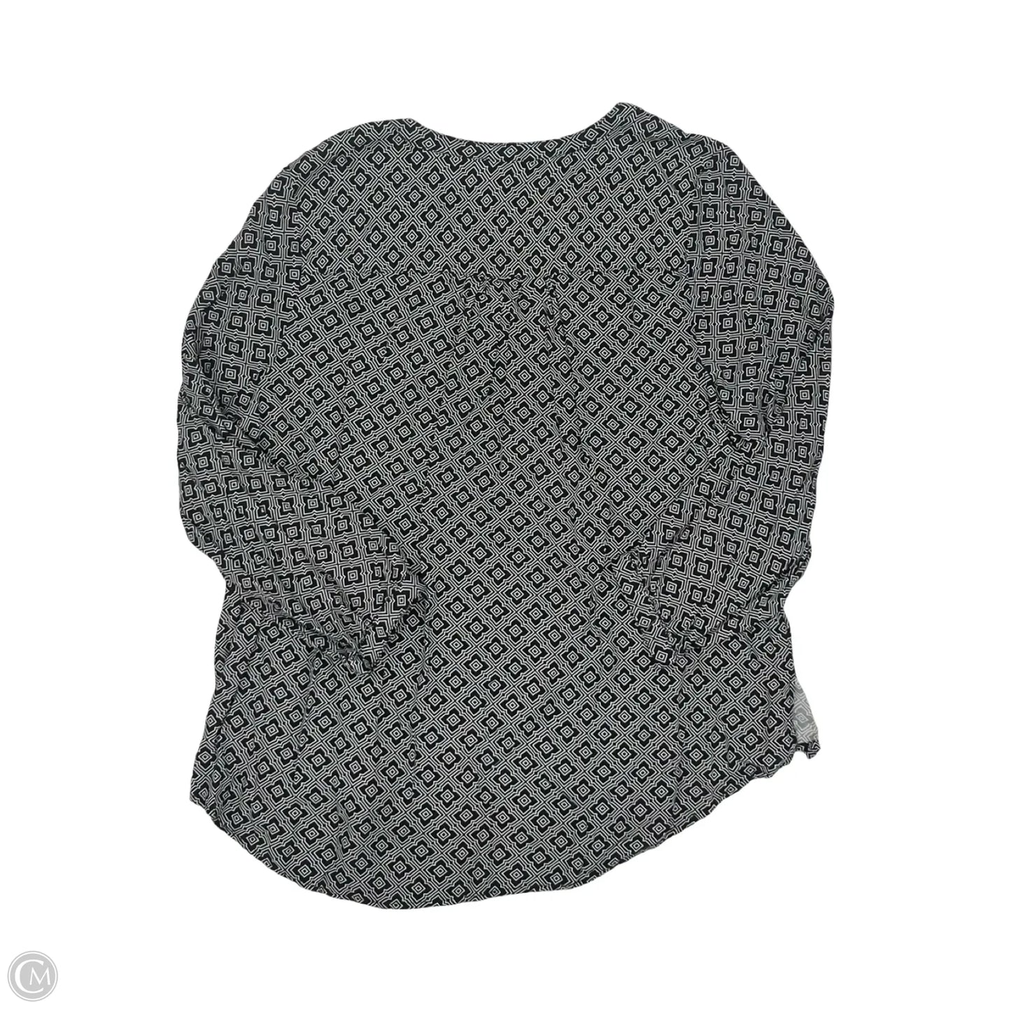 Blouse Long Sleeve By Ellos In Black & White, Size: 1x