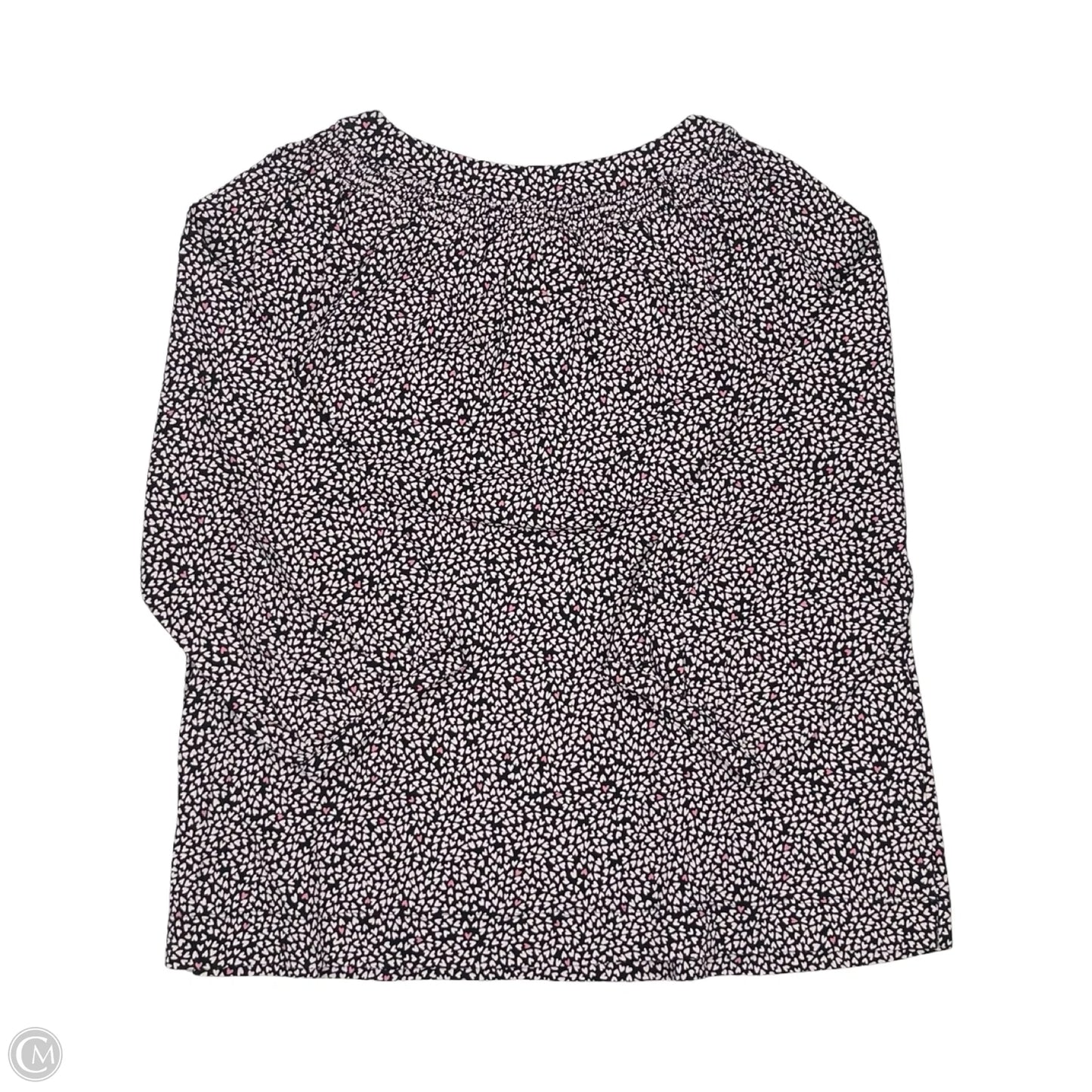Blouse 3/4 Sleeve By J. Jill In Black & Pink, Size: L